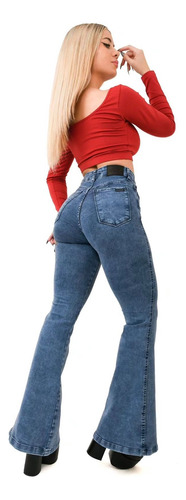Jeans Oxford Mujer Gooco Tiro Alto Elastizado Modelador Jean