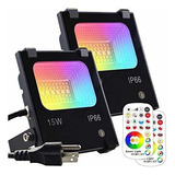 Foco Led Exterior Rgb 30w Ip66 (2 Unid)