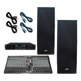 Combo Sonido Mixer Usb + Potencia + Cajas + Microfono