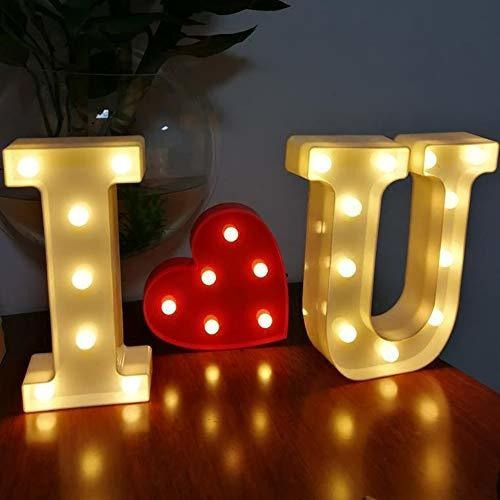 Señales - Letras Led Con Pilas I Love You Letreros Para Boda