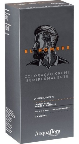 Acquaflora El Hombre Kit Coloração 50g - Castanho Médio
