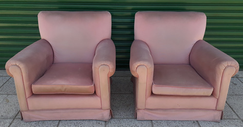 Par Sillones Estilo Clásico Pana Rosa Vintage $49990 C/ Uno