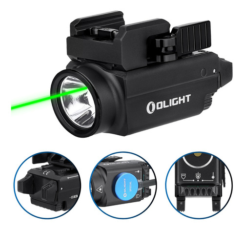 Lanterna Tática Led Olight Baldr S 800 Lúmens Laser Verde