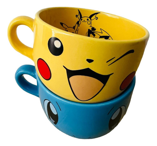 Taza Tazón Pack 2 Pokemon Pikachu/squirtle - Cerámica Combo 