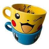 Taza Tazón Pack 2 Pokemon Pikachu/squirtle - Cerámica Combo 