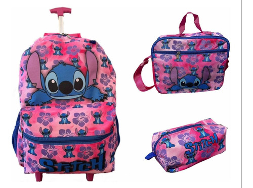 Kit Mochila  Lilo & Stitch Escolar Juvenil Envio Imediato