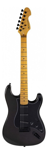 Guitarra Elétrica Michael St Gm222n Stratocaster De  Tília Metallic All Black Com Diapasão De Bordo