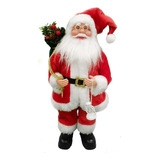 Papa Noel Artesanal 30 Cm Rojo Decoración - Sheshu Navidad