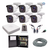 Kit 6 Camaras Hikvision 1080p 2 Mpx Cctv 1 Tb Dvr 8 Canales