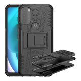 Funda Motorola Moto G71 5g Grado Militar Negro Con Soporte