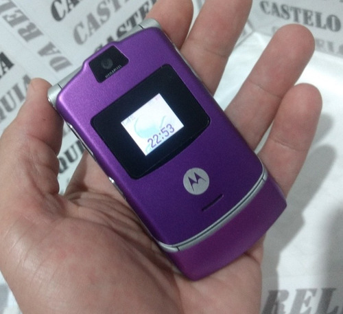 Celular Motorola V3 Roxo Flip  Lindo  Designer Impecável 