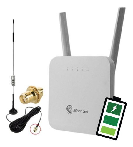 Modem Router 4g Lte Chip Wifi  C/ Antena Externa Y Bateria