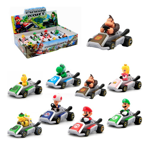 Super Mario Bros Kart Pull Back Car Figura Modelo Juguete A
