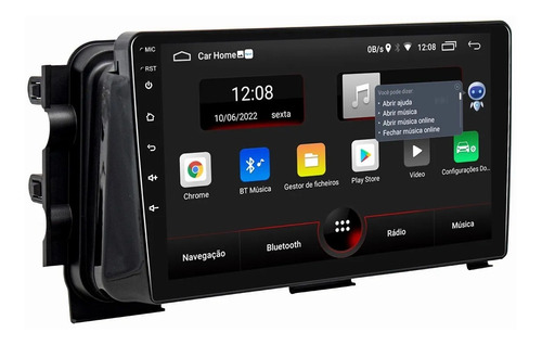 Multimidia Android Nissan Kicks Carplay 10p+cam Ré E Frontal