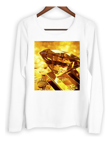 Remera Mujer Ml Oro Gold Barra Lingotes Dinero Dorado P1