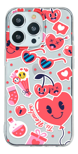 Funda Para iPhone San Valentín Stickers Con Tu Nombre