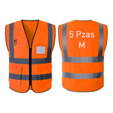 Chaleco De Seguridad Reflejante Industrial Brigadista 5 Pzs