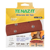 Tenazit 2258, Disco De Lija Fino Velcro 5 Pulgadas 5 Piezas