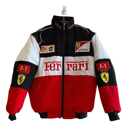 Chaqueta Estampada, Moto De Carreras De Otoño De Ferrari