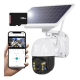 Solar Wifi Câmera Externa + Microsd 128gb Grava Até 30 Dias