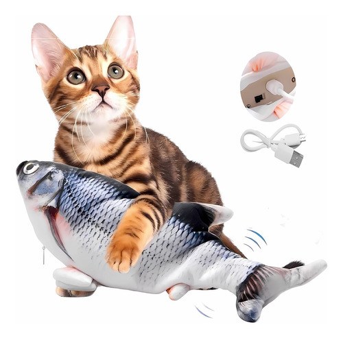 Pescado Juguete Usb Gato Ejercicio Interactivo Catnip Juguet