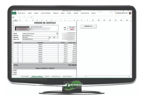 Planilha Ordem De Serviço E Orçamentos