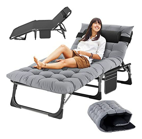 Cama Plegable Para Adultos, Silla De Playa Y Camping, 5 Posi