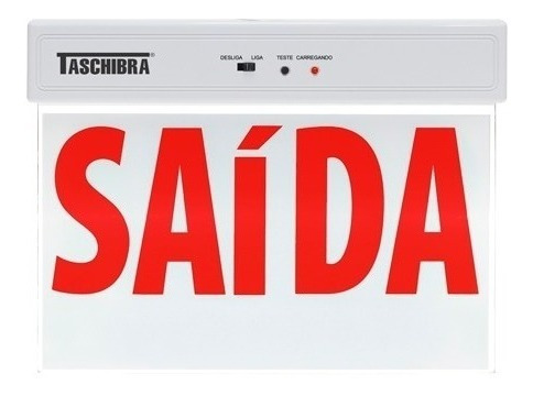 Placa Sinalização Saída Emergência Led Face Única Taschibra