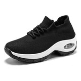 Zapatillas Para Mujer Tennis Negros Mujer Confort Step Calza