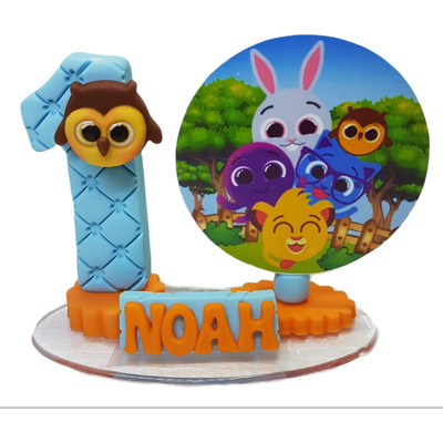 Vela De Aniversário Bolofofos Topo De Bolo Cenário Biscuit