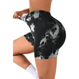 Biker Short Deportivo Tie Dye Tiro Bajo - Negro Ref. 4120