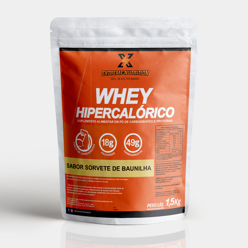 Whey Protein Hipercalórico 100% Puro (1,5kg)