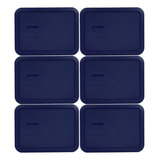 Paquete Pyrex - 6 Artículos: 7210-pc Tapas De Plástico Azul 