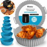 Kit 6 Forma Silicone Para Airfryer Antiaderente Reutilizável