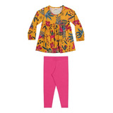 Conjunto Infantil Menina Estampado Botânico Elian 