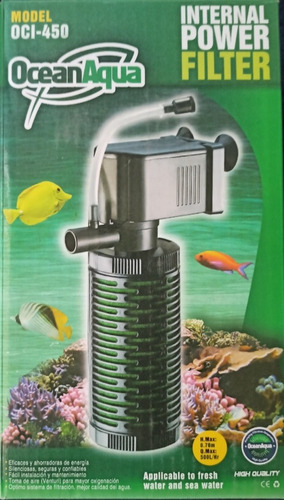 Filtro Interno De Pecera 60 A 100 Litros Ocean Aqua Oci-450