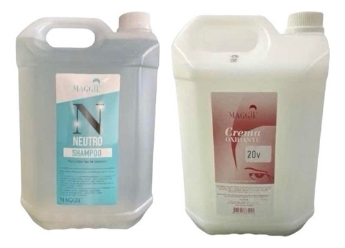 Kit Maggie Shampoo Neutro 5l + Agua Oxigenada Vol20 5l