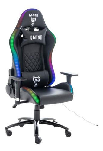 Cadeira Gamer Escritório Profissional Com Led Rgb E Controle