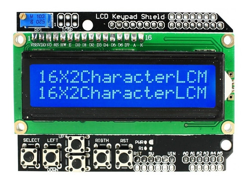 Shield Display Lcd 16x2 Azul Keypad Para Arduino Con Teclado