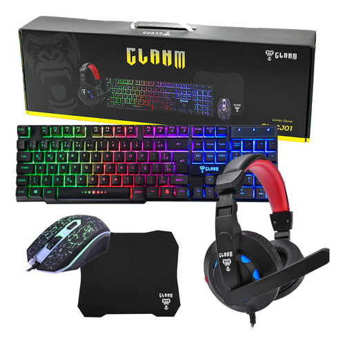 Combo -teclado Mouse Fone Mousepad - Cj01 Clanm