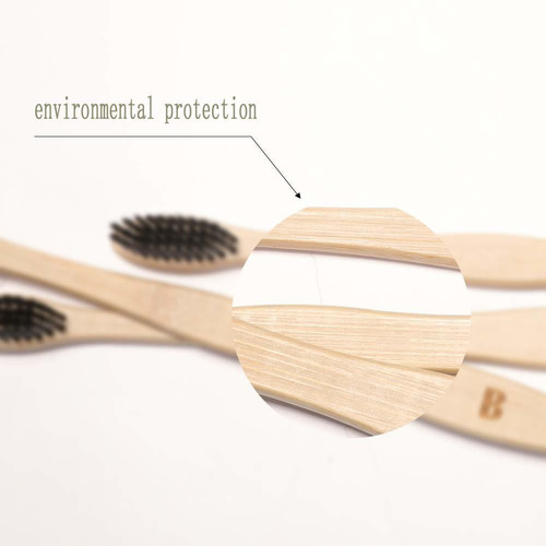 Cepillo De Dientes De Bambú Verde Natural, Biodegradable Y R