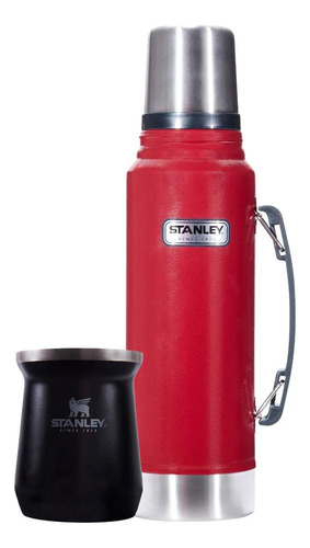 Termo Stanley Clasico 1 Lt + Mate Acero Inoxidable Rex