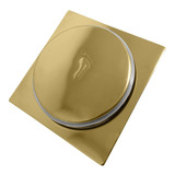 Ralo Click Tampa Dourada Banheiro 10x10 Aço Inox 10cm Luxo