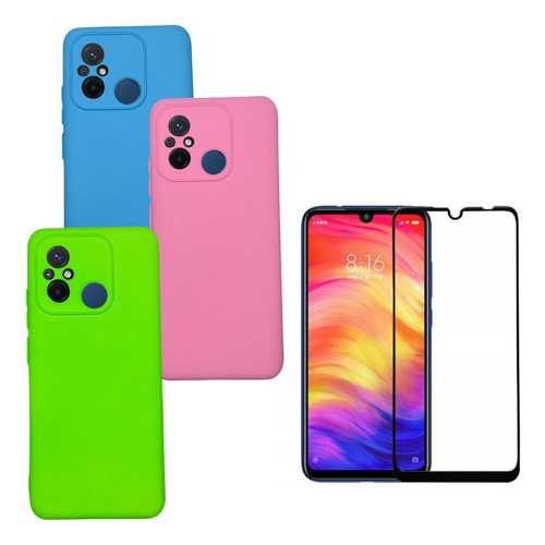 Capa Capinha Silicone Case Para Redmi 12c +pelicula Vidro 3d