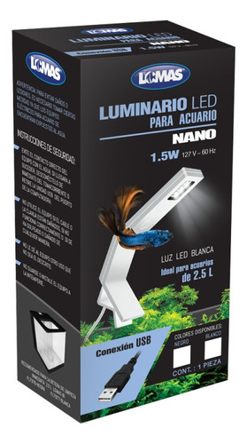 Lámpara Nano 1.5w Negra Iluminación Led Peceras Lomas