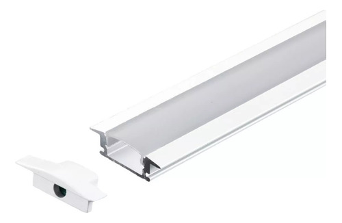 Kit 20m Perfil De Embutir 25mm Alumínio Para Fita De Led