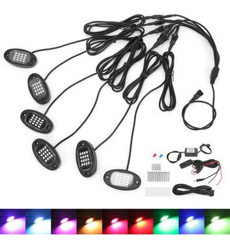 Kit De Luces Led Rgb 1v6 Rock Light Bluetooth Automotive