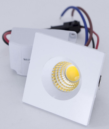 Spot Mini Dicroica 3w Cob Branco Quente Quadrado 110v/220v