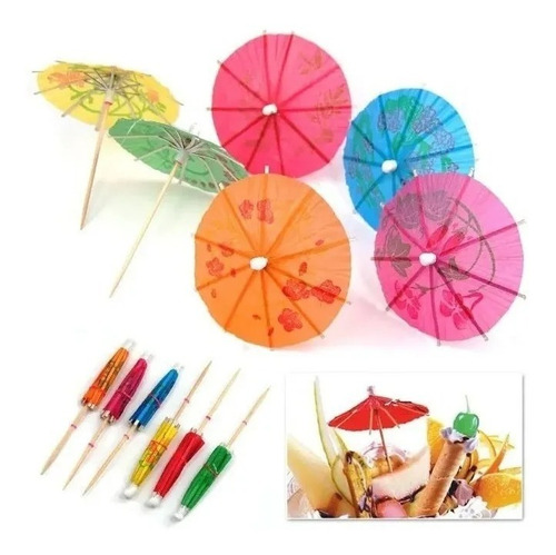 Parasol Sombrilla Coctel Bar Decoracion Bodas Eventos 144und