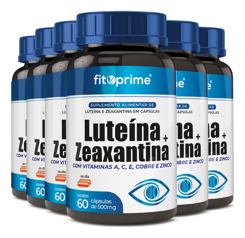 Kit 6x Luteína + Zeaxantina Vitaminas A C E Cobre Zinco